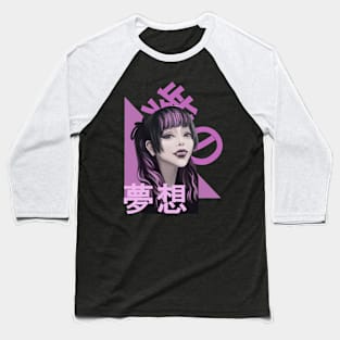 Goth Kawaii Purple Girl Reverie Baseball T-Shirt